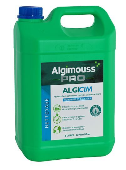 ALGICIM - 5 LITRES - Nettoyant voiles de ciment pour dallages et carrelages ALGIMOUSS - 006002