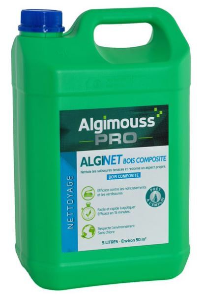 ALGINET BOIS COMPOSITE - 5 LITRES - Nettoyant bois composite ALGIMOUSS - 056002