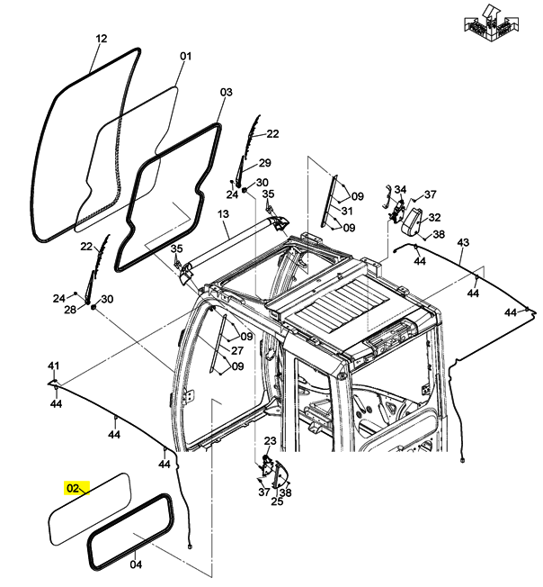 VITRE INFERIEURE PARE BRISE ORIGINE - HITACHI - L4668647