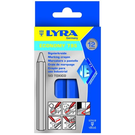 CRAIE DE MARQUAGE LYRA BLEUE DIAM. 11MM Boite de 12 - 4850051