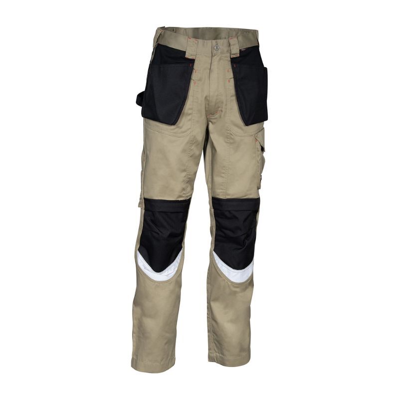 Pantalon BRICKLAYER beige/noir - Jambes longues - COFRA - V015-0-00