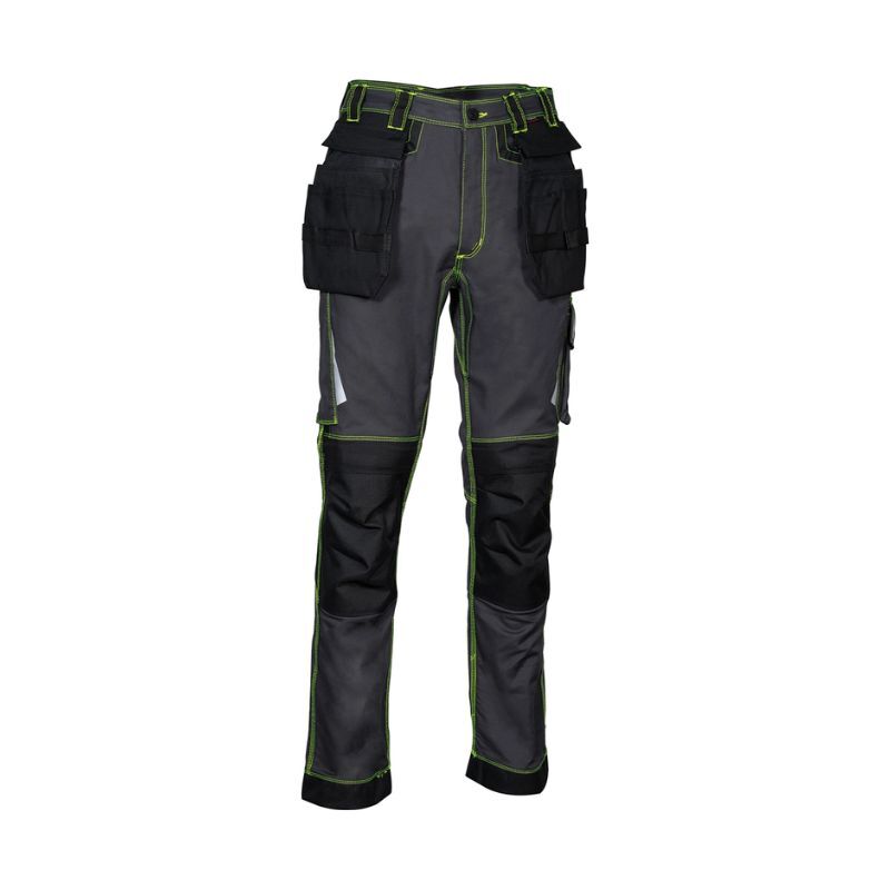 Pantalon Multipoche GONDOMAR antr./noir/vert citron  - Jambes longues - COFRA - V486-0-04