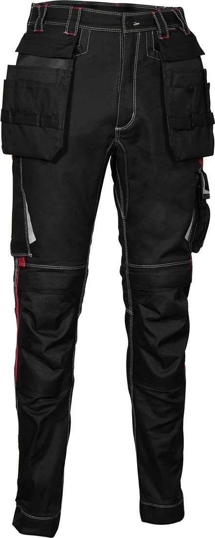 Pantalon Multipoche GONDOMAR noir/rouge - Taille standard - COFRA - V486-0-05