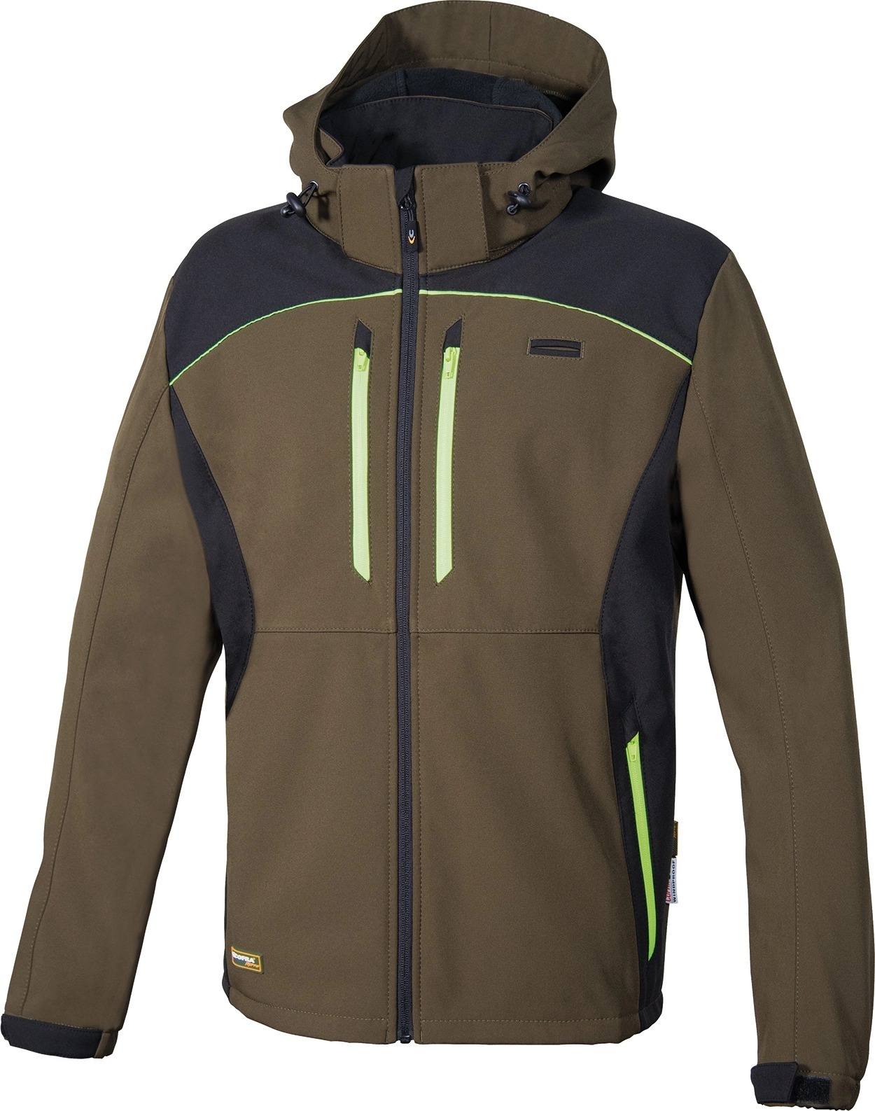 Veste Softshell KLARBO taupe/noir/vert citron - Taille standard - COFRA - V552-0-05