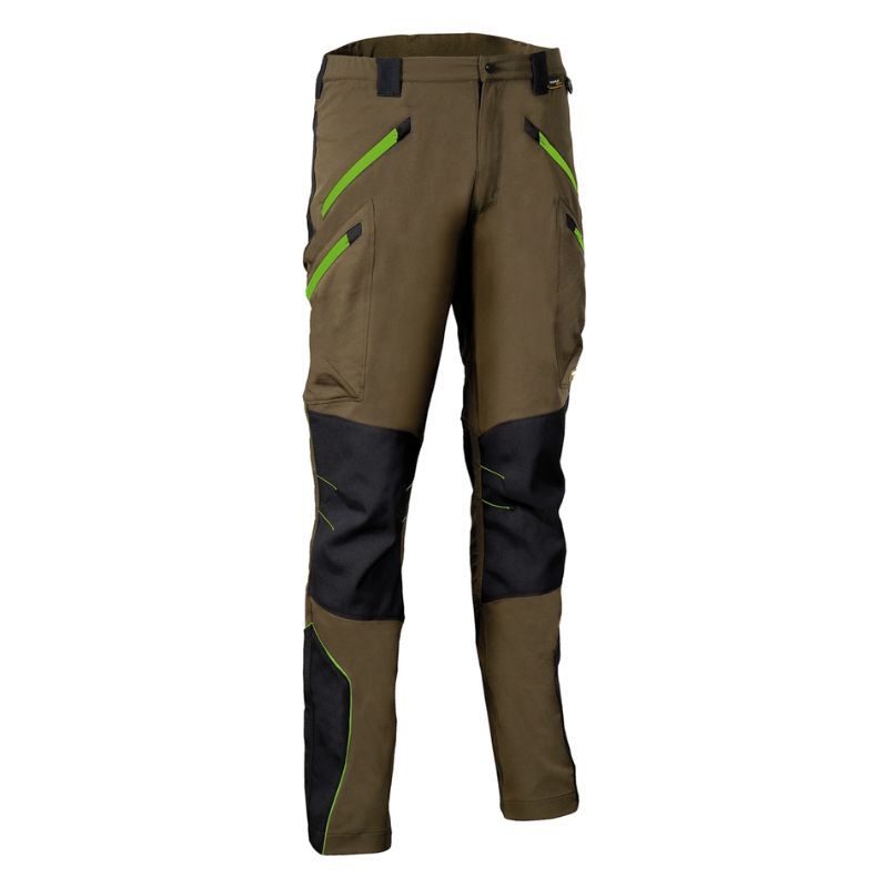 Pantalon VELTEN taupe/noir/vert citron - Taille standard - COFRA - V621-0-05