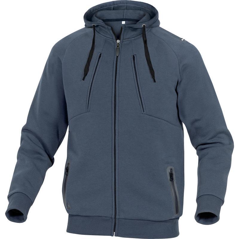 VESTE SWEAT DELTA PLUS MOLLETON POLYESTER/COTON BLEU -ANZIOBM0