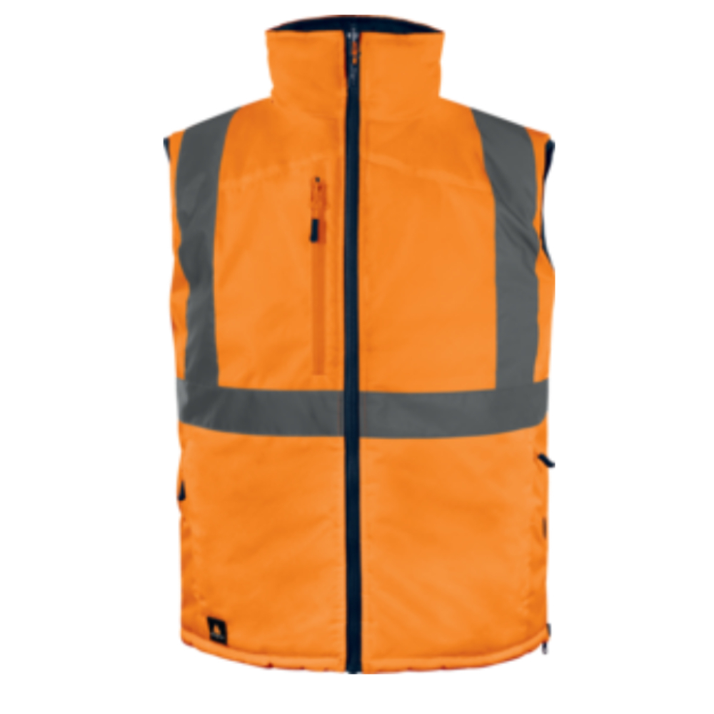 Gilet haute visibilité sans manches réversible orange DELTA PLUS - FIDJ3HVOR