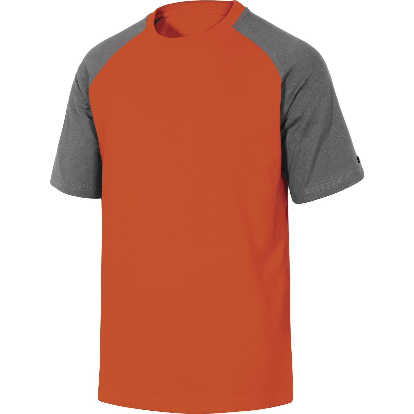 TEE-SHIRT DELTA PLUS 100% COTON GENOA GRIS-ORANGE -GENOAGR0