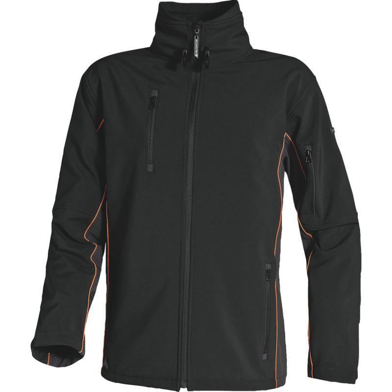 VESTE 'SOFTSHELL' DELTA PLUS POLYESTER / ELASTHANNE 3 COUCHES LAMINÉES NOIR/ ORANGE - HORTENO0