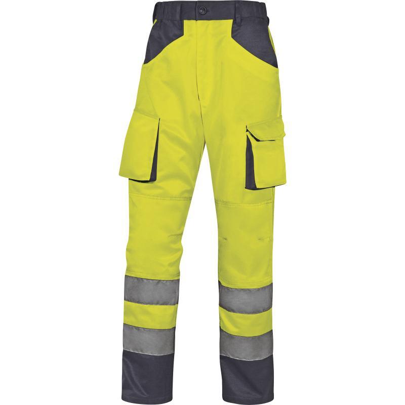 PANTALON DE TRAVAIL DELTA PLUS HAUTE VISIBILITÉ MACH2 EN COTON / POLYESTER JAUNE FLUO - M2PHVJG0