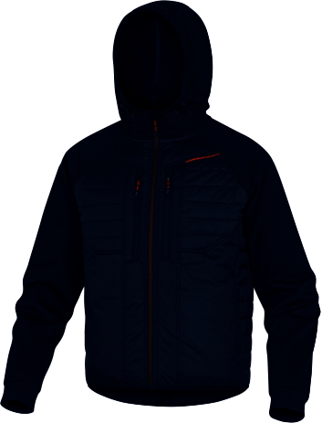 VESTE CAPUCHE BI MATIERE BLEU ORANGE DELTA PLUS - MOOVEMO0