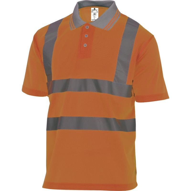 POLO DELTA PLUS POLYESTER HAUTE VISISBILITÉ ORANGE FLUO - OFFSHOR0