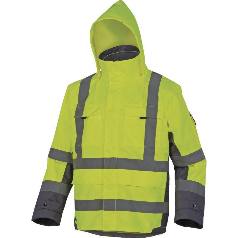 PARKA DELTA PLUS 4 EN 1 TARMAC HAUTE VISIBILTÉ POLYESTER JAUNE FLUO / GRIS - D020TARMAJG