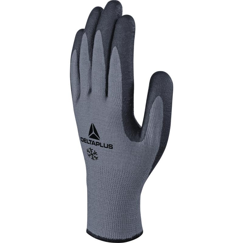 GANT TRICOT DELTA PLUS POLYESTER/ACRYLIQUE - PAUME ENDUITE MOUSSE NITRILE + PICOTS GRIS NOIR - VE728NO0