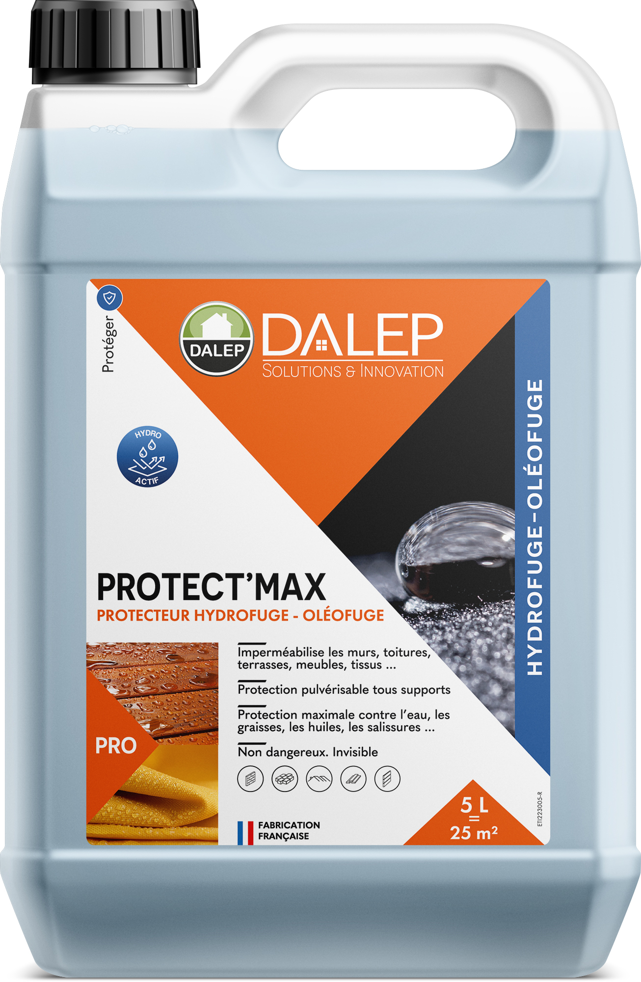 Protecteur PROTECT'MAX Hydrofuge / Oléofuge - Bidon 5 L DALEP - 1.02.0020.03