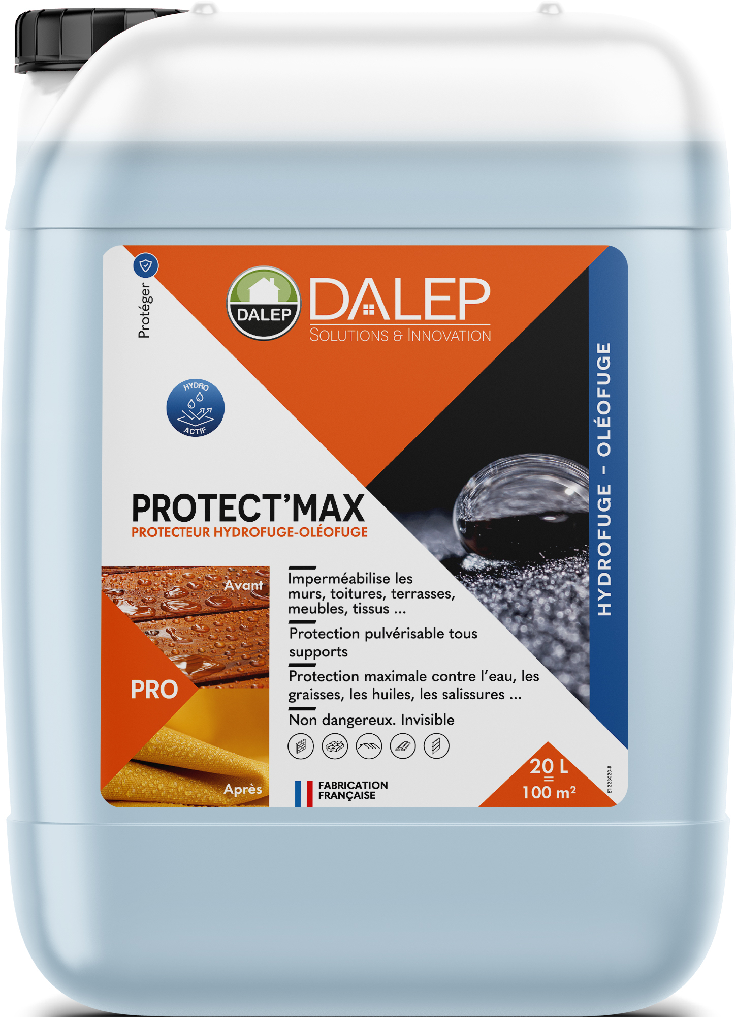 Protecteur PROTECT'MAX Hydrofuge / Oléofuge - Bidon 20 L DALEP - 1.02.0020.06