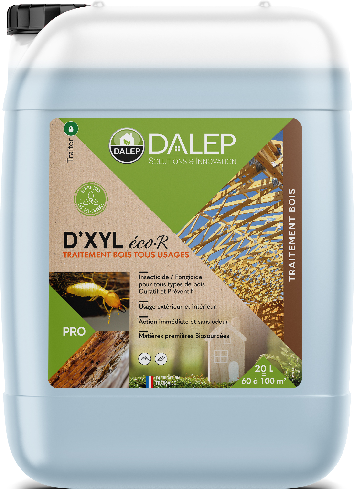 Traitement D'XYL® éco·R Bois Tous Usages - Bidon 20 L DALEP - 1.03.0034.06