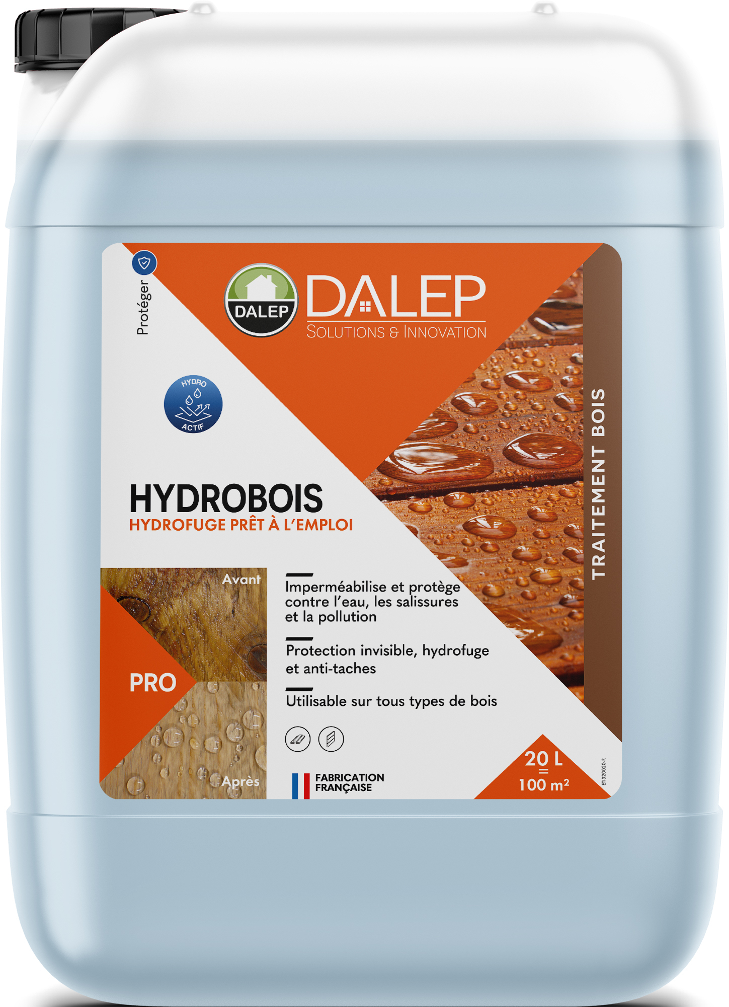 Hydrofuge HYDROBOIS Prêt à l'Emploi - Bidon 20 L DALEP - 1.03.0035.06