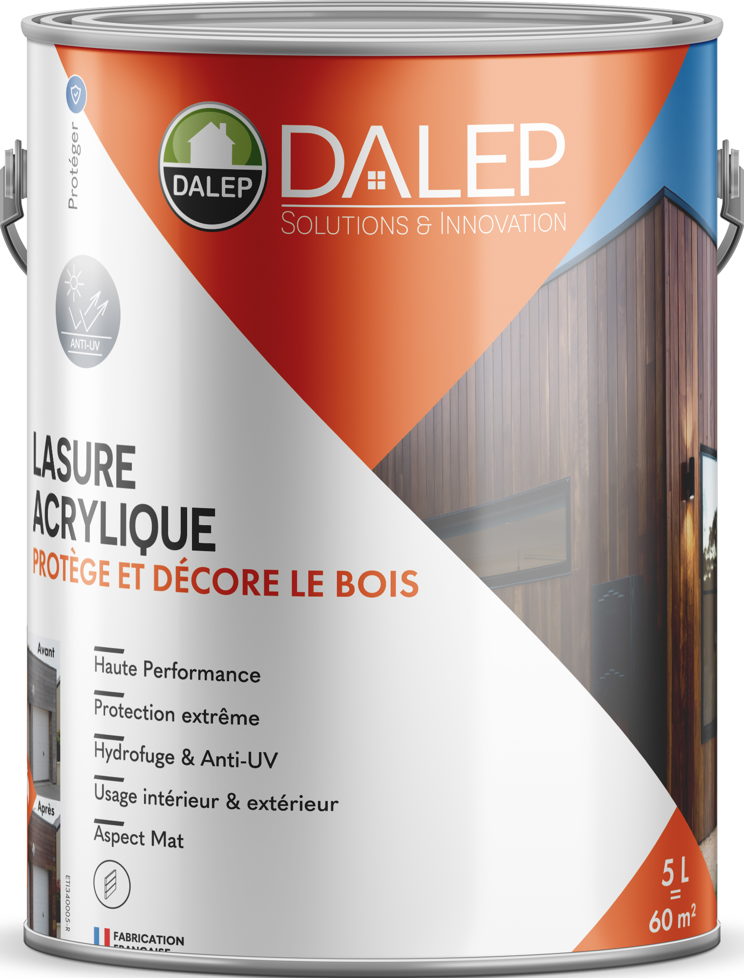 Protection Extrême LASURE ACRYLIQUE CHÊNE FONCÉ - Pot 5 L DALEP - 1.03.0040.03