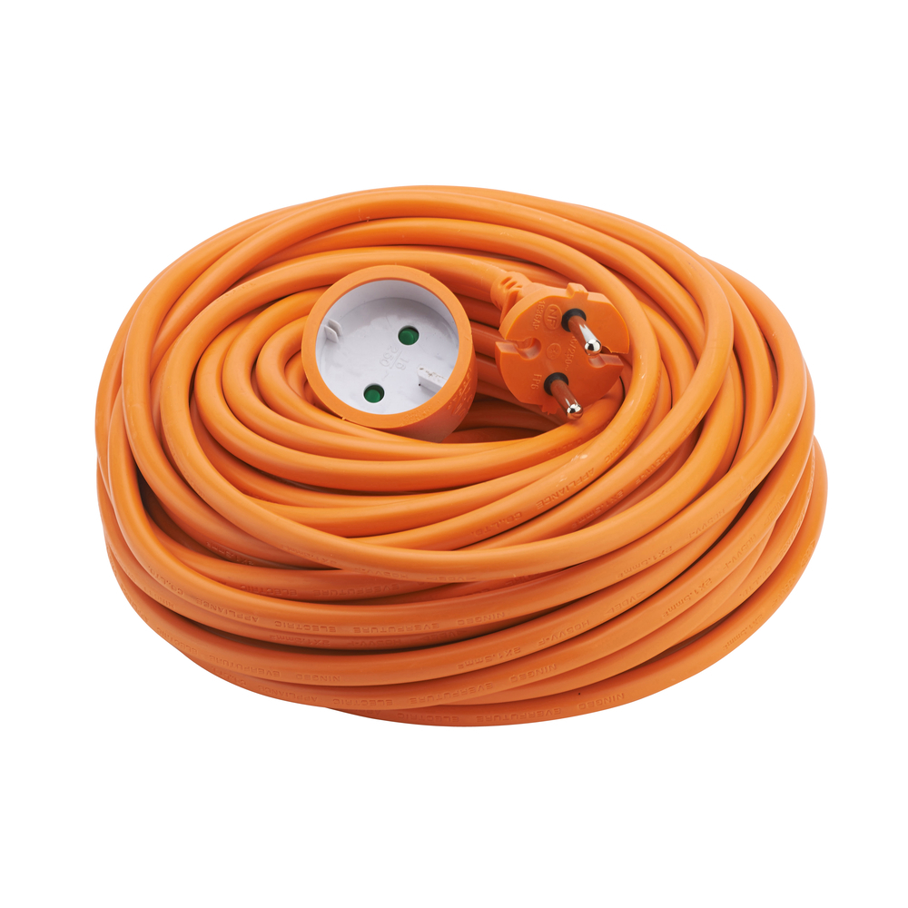 RALLONGE JARDIN 2P 16A 2X1,5 MM² HO5VV-F 25M ORANGE - DEBFLEX - 339259