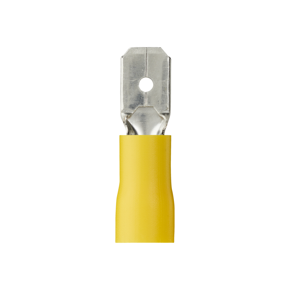 CLIPS MALE PRE-ISOLE 6.3X0.8 MM JAUNE SACHET DE 10 - DEBFLEX - 711053