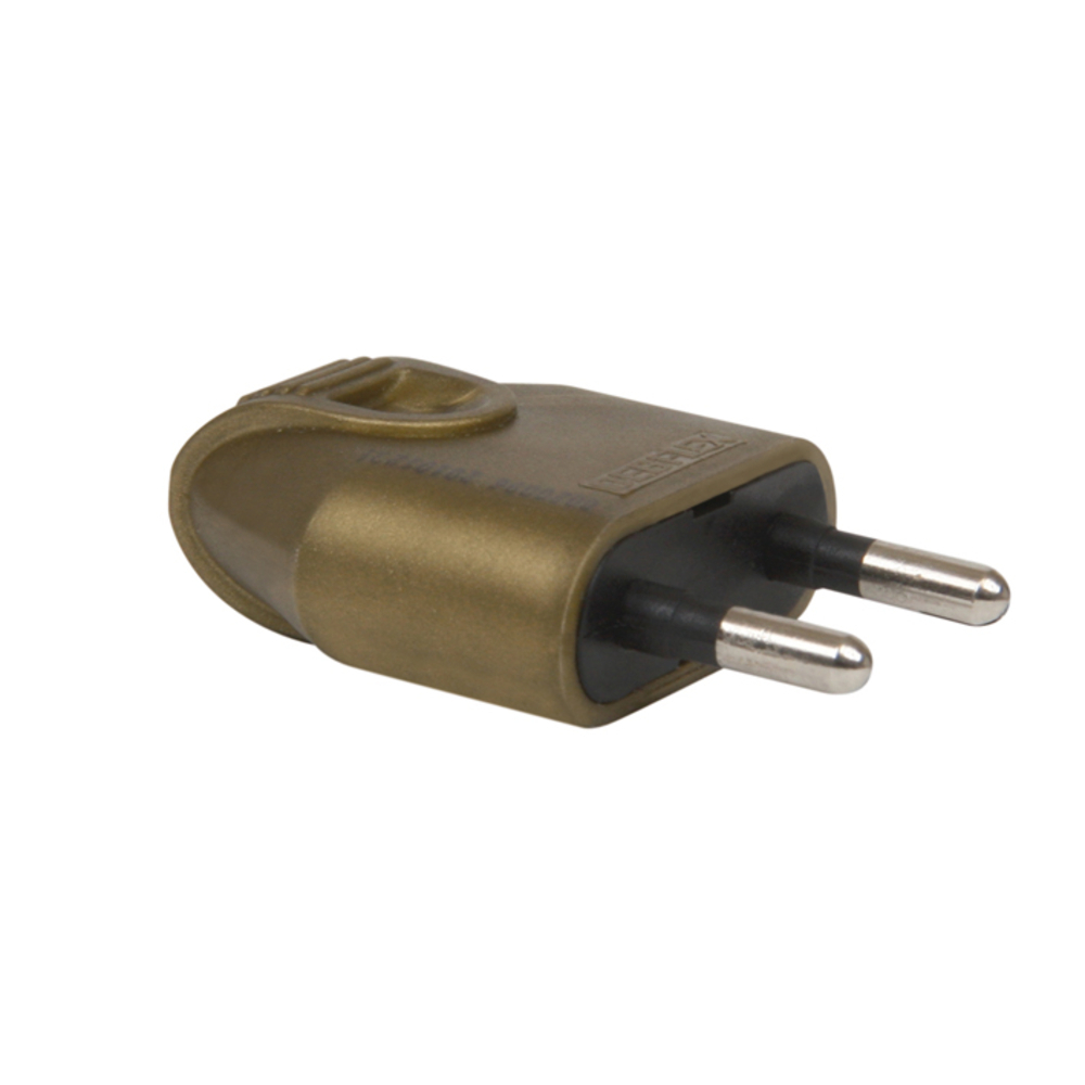 FICHE MALE 2P 6A DROITE A COIFFE OR - DEBFLEX - 713030