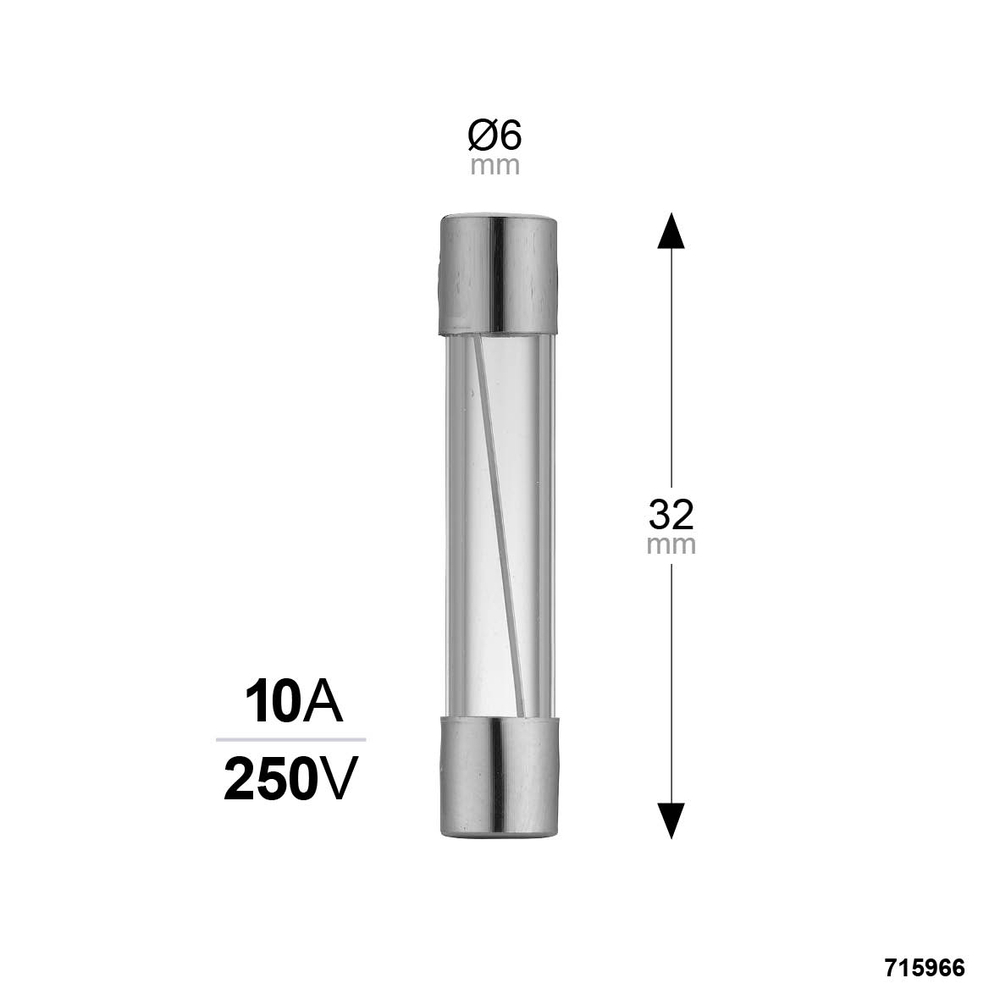 FUSIBLE VERRE 6X32 10A 250V SACHET DE 3 - DEBFLEX - 715966