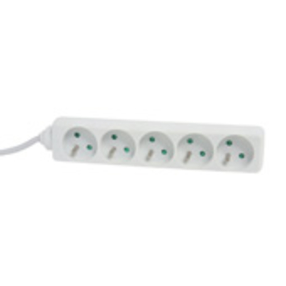 BLOC 5 PRISES 2P+T 16A 1M50 BLANC - DEBFLEX - 716970