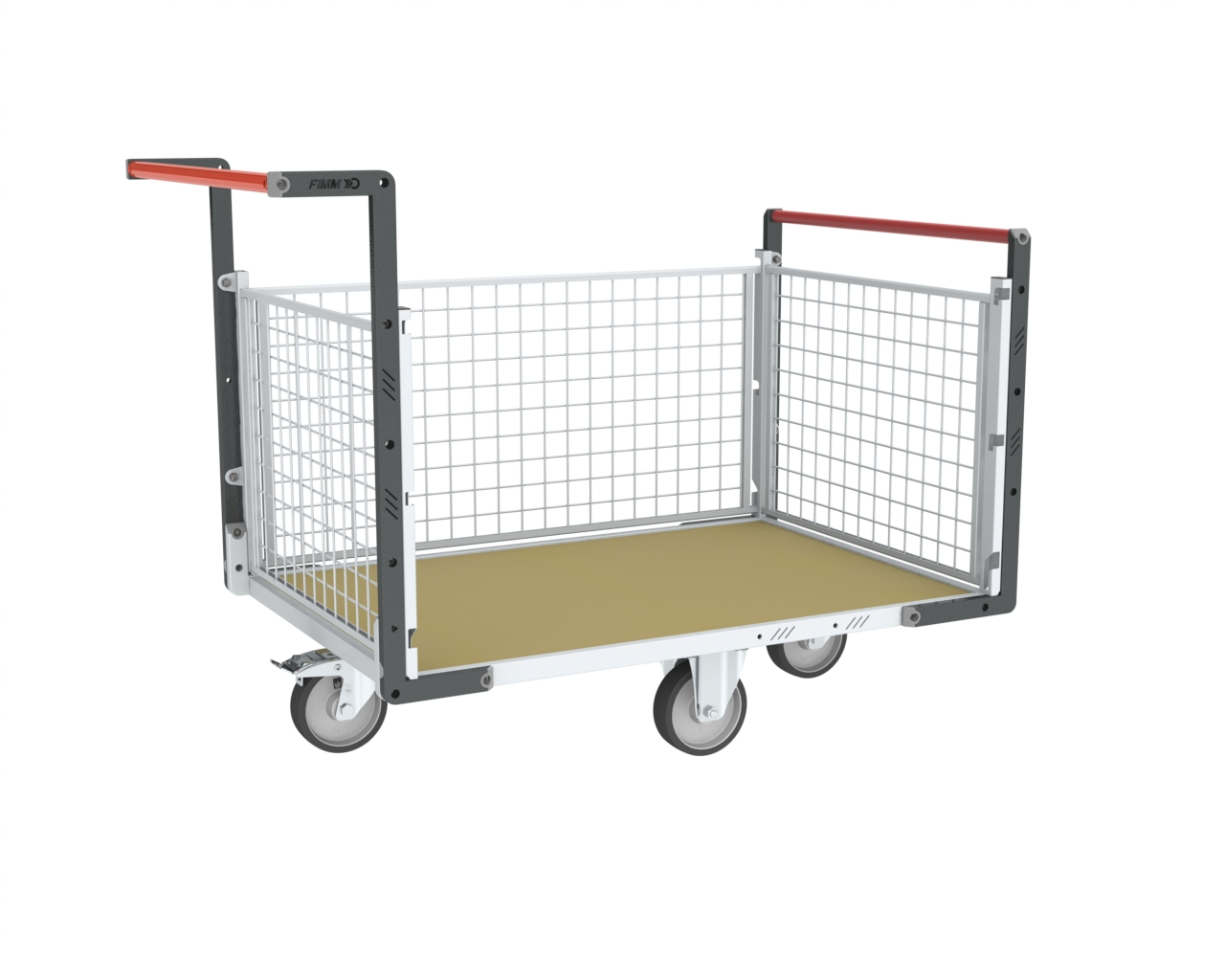 Chariot 2 dossiers + 1 ridelle et plateau bois 1200x800 mm 500 kg - FIMM - 806724744