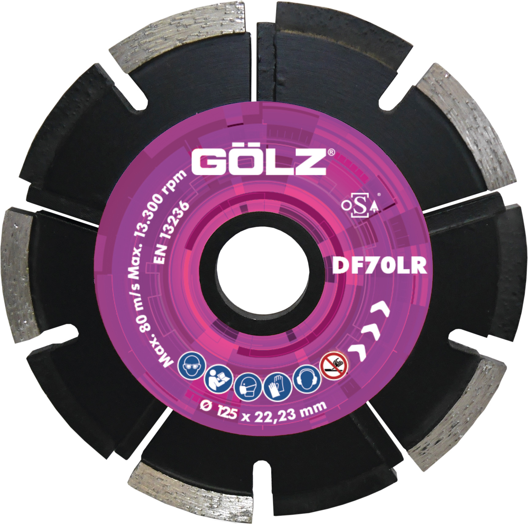 Disques DF70 LR Ø125 A22.2 GOLZ - 02963676125LR