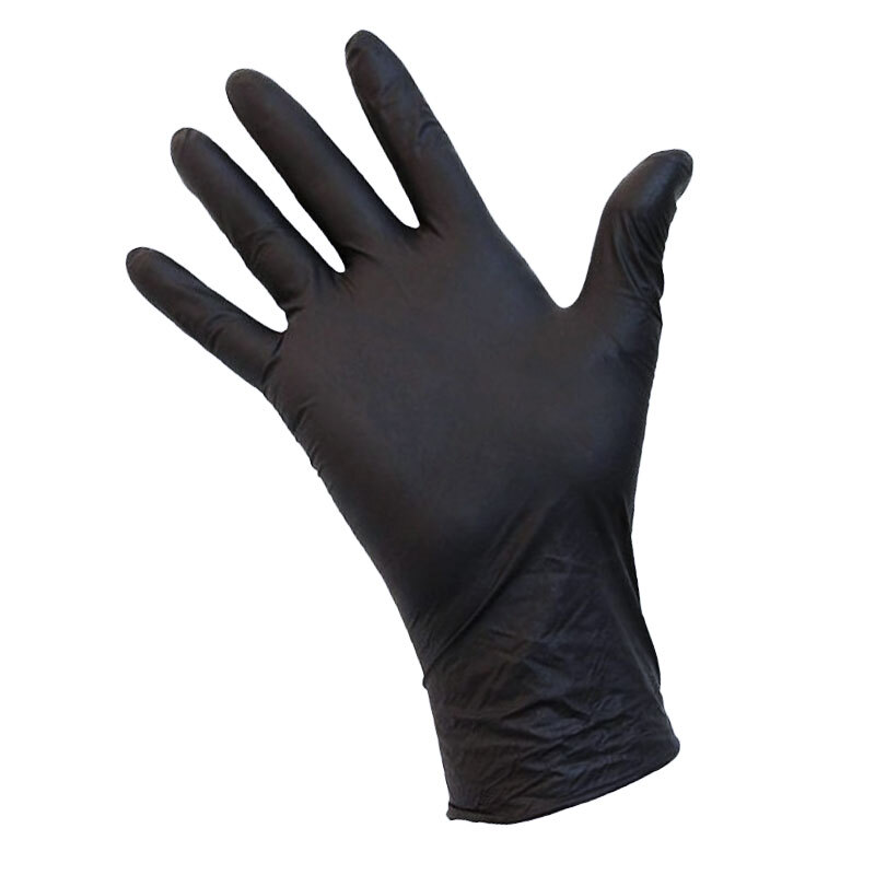 100 GANTS NITRIL NOIRS NON POUD T S