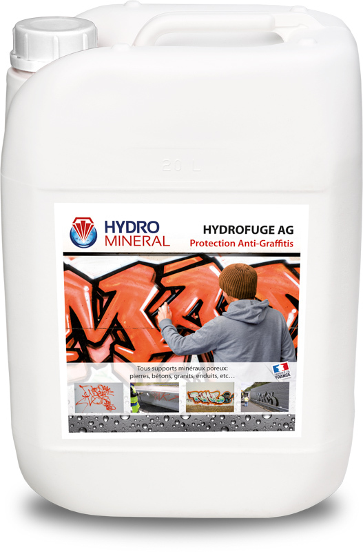 Produit organique décapant Graphittis et Tags AG hydrofuge  tous supports 20 Kg HYDRO MINERAL - AG20