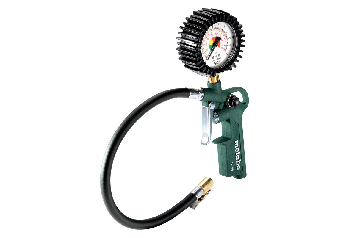 Pistolet gonflage pneus + manomètre air comprimé RF 60 - METABO - 602233000