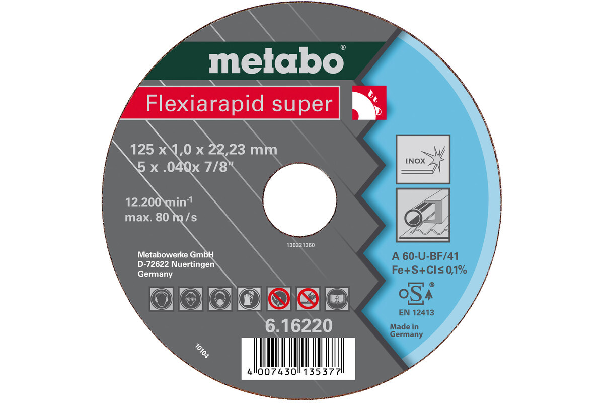 Flexiarapid super 125 x 1,6 x 22,23 inox, TF 41 - METABO - 616222000