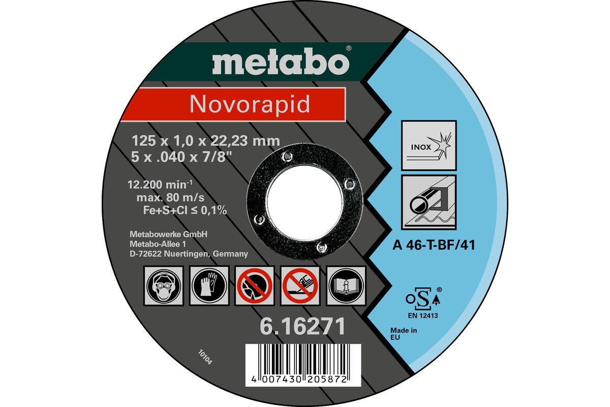 Novorapid 125 x 1,0 x 22,23 inox, TF 41 - METABO - 616271000