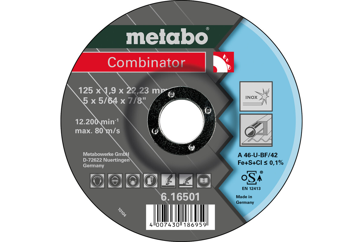 Combinator 125x1,9x22,23 Inox, TF 42 - METABO - 616501000