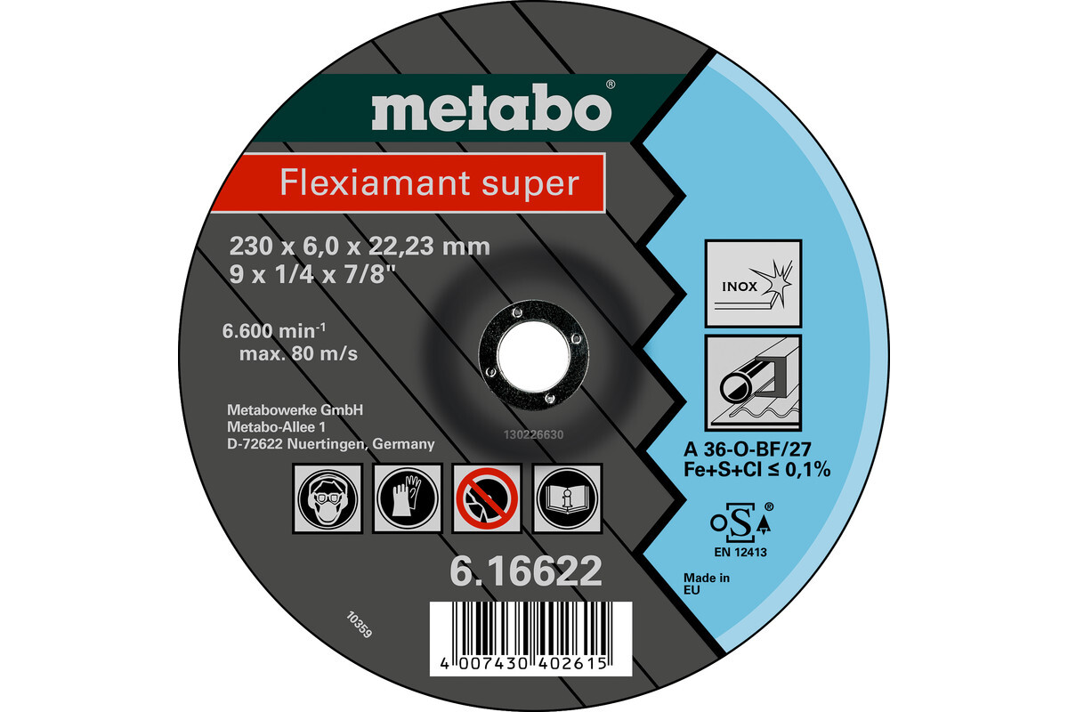 Flexiamant super 150 x 6,0 x 22,23 inox, SF 27 - METABO - 616604000