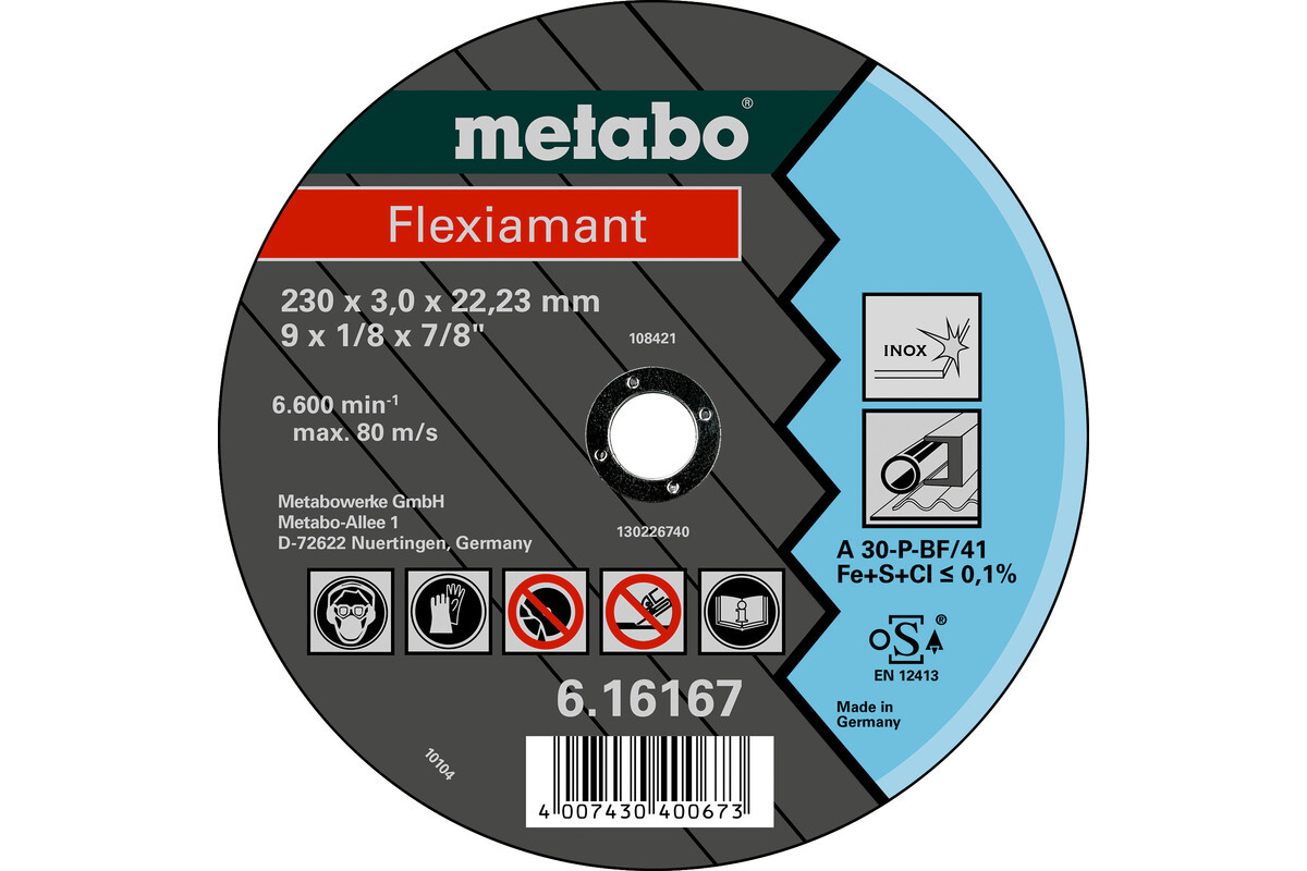 Flexiamant 125 x 2,5 x 22,23 inox, TF 41 - METABO - 616738000