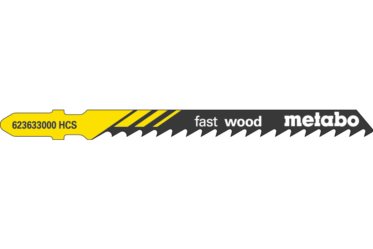 5 lames de scie sauteuse « fast wood » 74/ 4,0 mm - METABO - 623633000