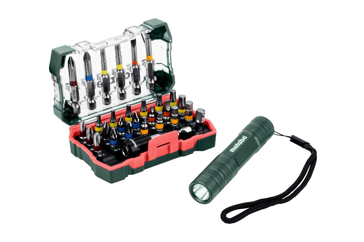 Coffret d'embouts SP, 29 pièces + Mini Flash light - METABO - 626721000