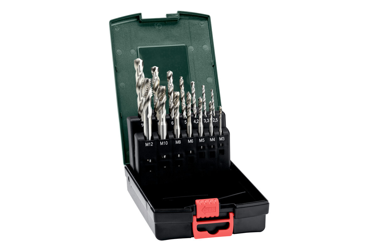 Set de tarauds pour machines, 14 pièces - METABO - 627114000