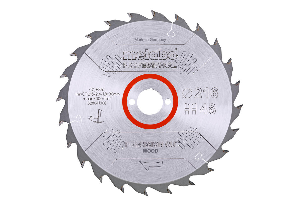 Lame de scie « precision cut wood - professional », 216x30, Z48 WZ 5° nég. - METABO - 628041000