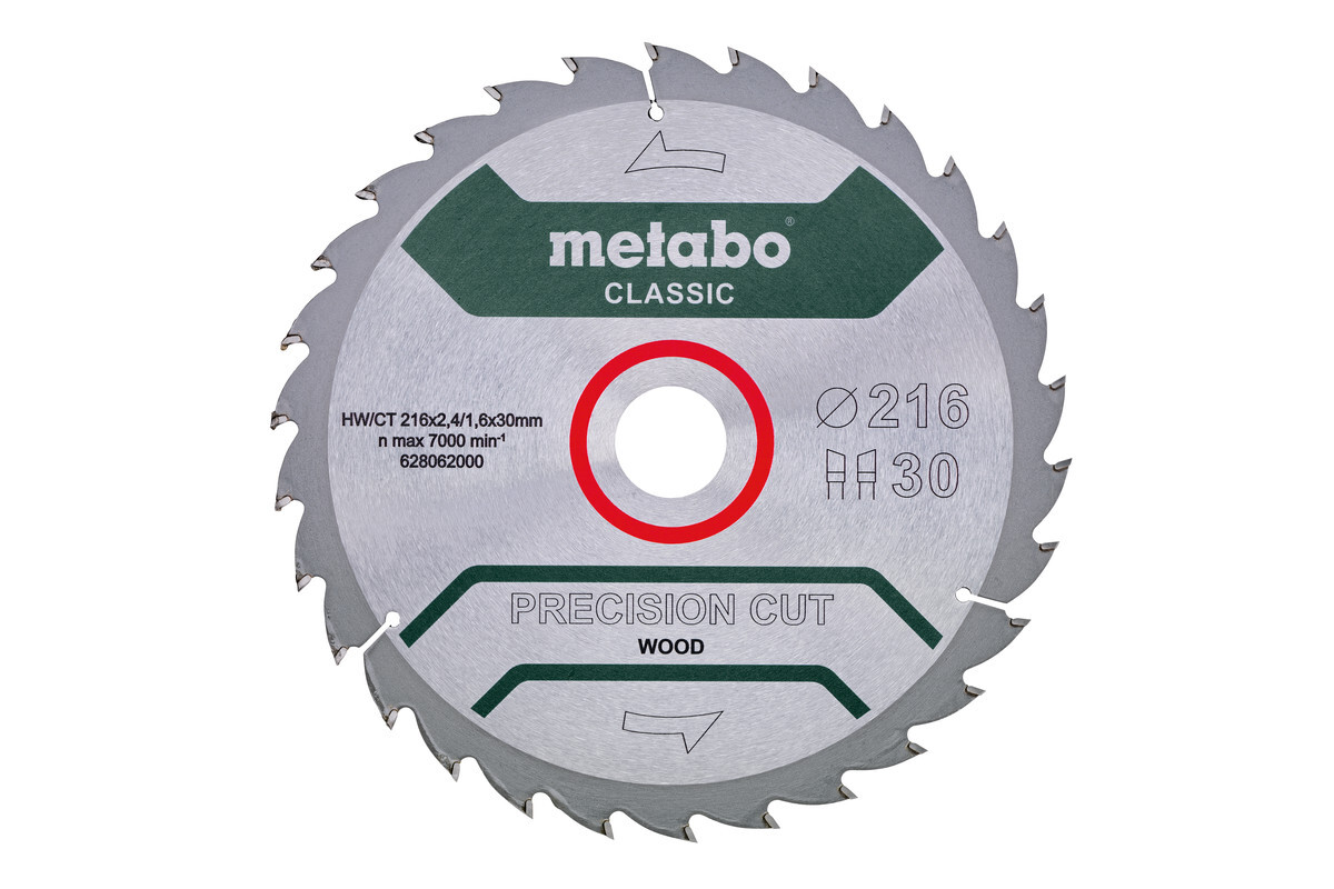 Lame de scie « precision cut wood - classic », 216x30, Z30 WZ 22° - METABO - 628062000