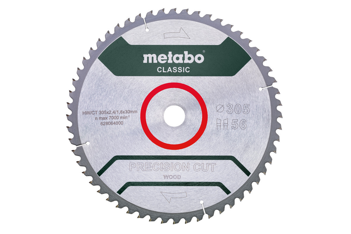 Lame de scie « precision cut wood - classic », 305x30, Z56 WZ 5° nég - METABO - 628064000