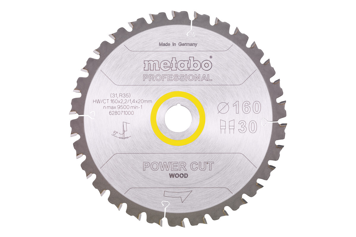 Lame de scie « power cut wood - professional », 160x20, Z30 WZ 5° - METABO - 628071000