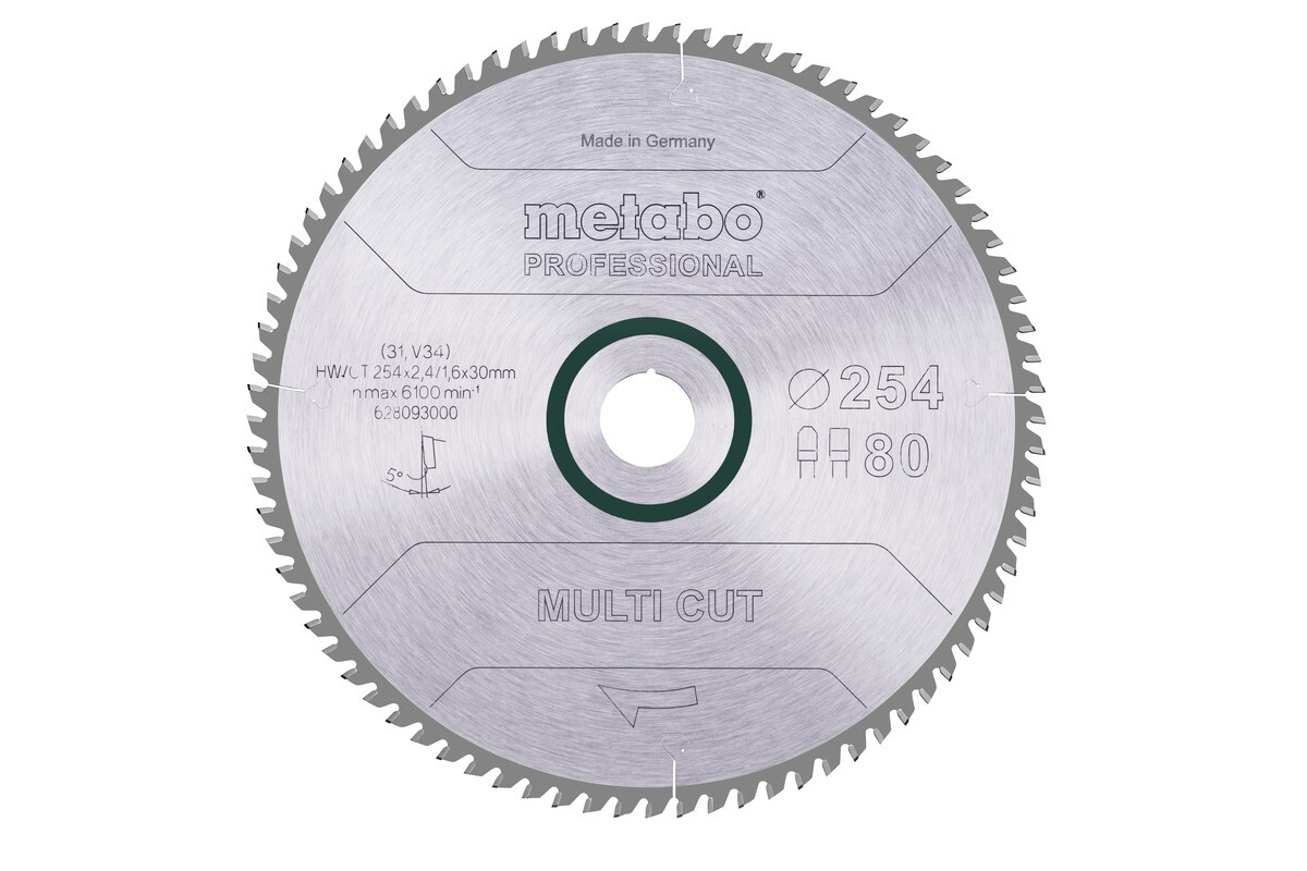 Lame de scie « multi cut - professional », 254x30, Z80 FZ/TZ, 5° - METABO - 628093000