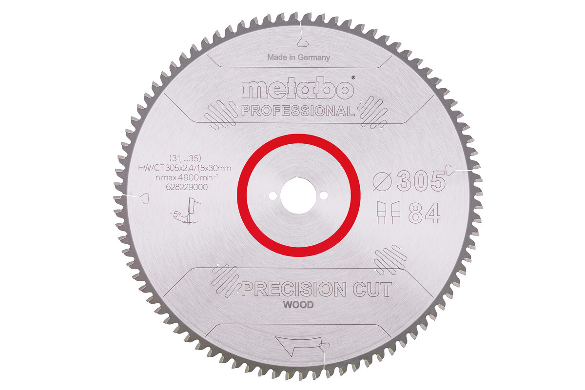 Lame de scie « precision cut wood - professional », 305x30, Z84 WZ 5° nég. - METABO - 628229000