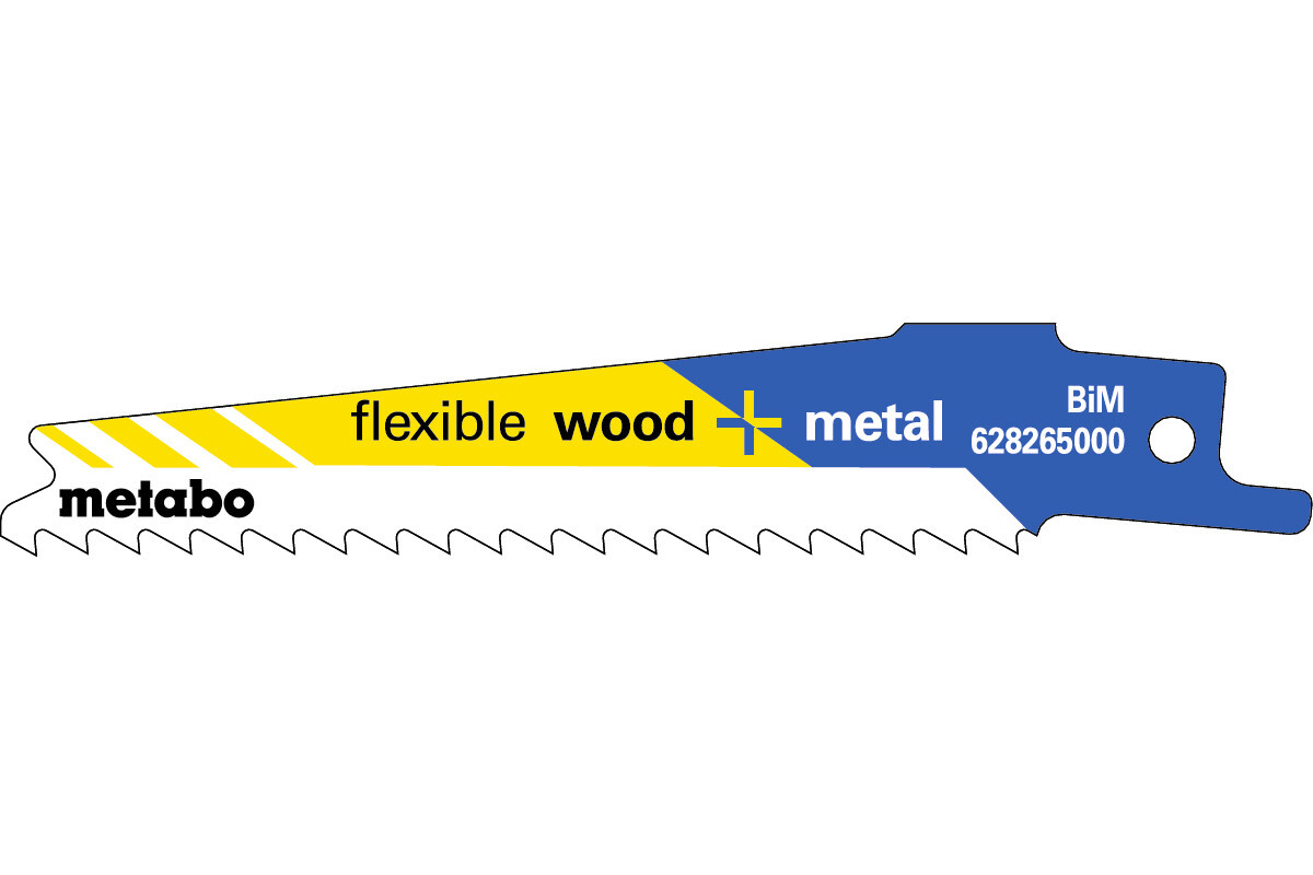 5 lames de scie sabre « flexible wood + metal » 100 x 0,9 mm - METABO - 628265000