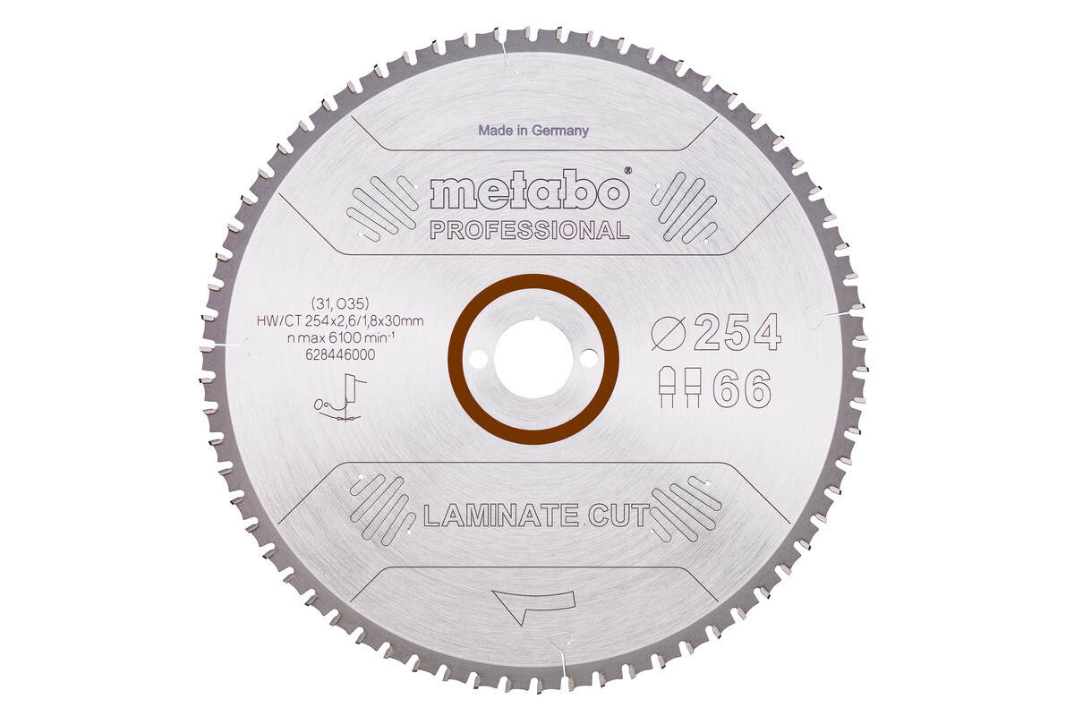 Lame de scie « laminate cut - professional », 254x30 Z66 FZ/TZ 0° - METABO - 628446000