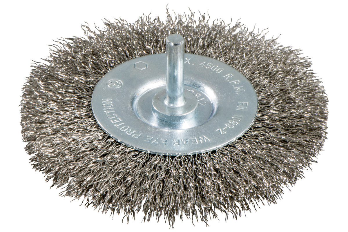 Brosse ronde 75x0,3 mm/ 6 mm, acier inoxydable, ondulé - METABO - 630550000